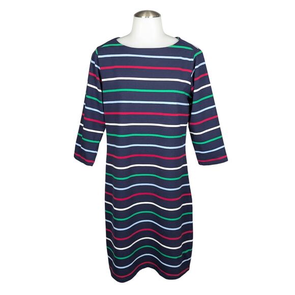 Denim&Co Dresses & Skirts - Denim & Co Active Jersey Knit Sheath Dress XS Navy Multicolor Stripes Preppy Y2K